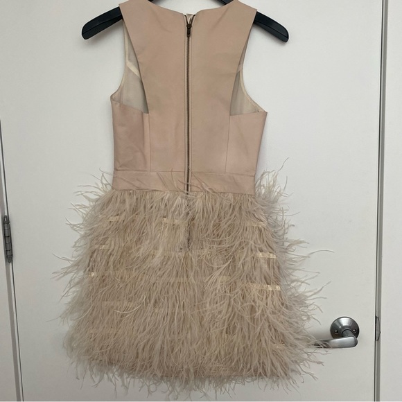 Blush leather and feather dress - Picture 3 of 3